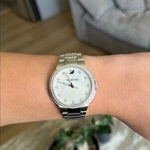 Swarovski Silver Watch with Crystal Accents